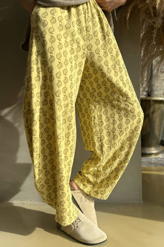 Indira Classic Barrel Pant Soft Ochre & Deep Ochre